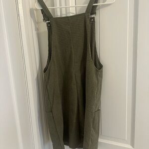 Olive Green Corduroy Pinafore Dress
